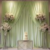 ESGOTBME 10x7ft Wrinkle Free Sage Green Backdrop Curtain for Parties