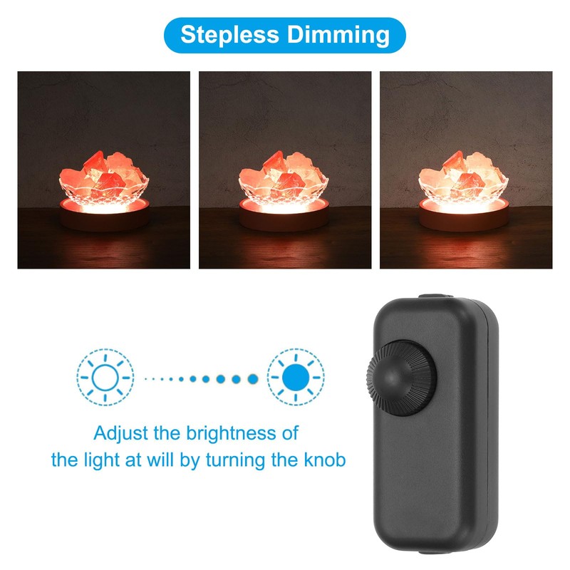 PATIKIL Inline Lamp Switch, 2pcs Rotary Dimmer LED Light Controller