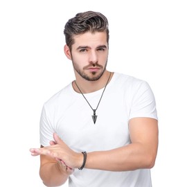 Diamday Set of 2 Stainless Steel Pendant Necklaces for Men Jacket Teeth or Wolf Tooth Set Chain Men's Necklace Men (The Chain or Cord), Stainless Steel