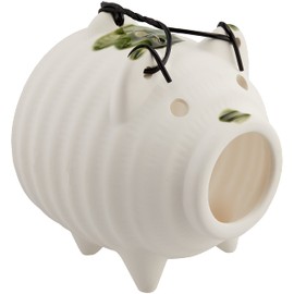 Tea Incense Burner, Mosquito Traper, White Pig (Banko Waki), 5.3 x 5.3 x 6.5 inches (13.5 x 13.5 x 16.5 cm), Restaurants, Restaurants, Commercial Use, Restaurants