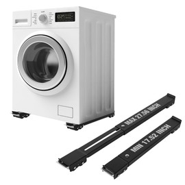 BIG RED Extendable Washing Machine Dolly: Heavy Duty Adjustable Mobile Base Appliance Rollers with 24 Wheels & Brake for Washer, Dryer, Refrigerator, Furniture - 330lb Capacity