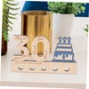 STOBOK Unique Wooden Guestbook Sign Birthday Decor Number Sign Desk