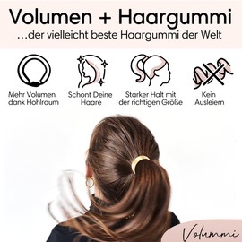 Volummi Hair Scrunchie, Innovative Ponytail Scrunchie for Visibly More Volume in the Ponytail, Perfect Hold & Gentle on Hair, The Original Made in Germany [Sandy Gold S for Thin Hair]