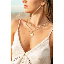 B BBPM Worry Stone Necklace｜ 14K Gold Plated Dainty Pendant Peaceful Thumb Necklace｜Fidget Pendants for Anxiety Relief Meditation Relaxation Stress Relief Gift For Women And Men, Small, Gold Plated,