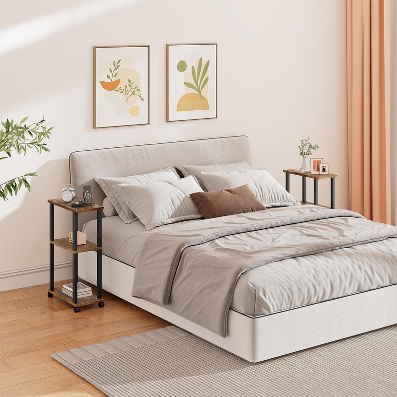 TUTOTAK Small Side Table, Narrow End Table, Bedside Table, Couch