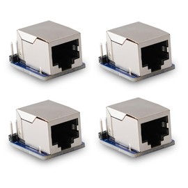 Treedix RJ45 Ethernet Connectors, RJ45 8-pin Connector Breakout Board Kits Compatible with Ethernet DMX-512 RS-485 RS-422 RS-232 (4 Sets)