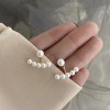 wdd Pearl stud earrings 3/4" Wide Pearl Earrings for Women