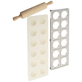 Norpro 3 Piece Ravioli Maker and Press Set with Rolling Pin