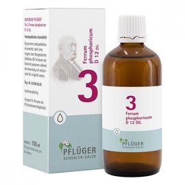 PFLÜGER Schüßler Salts No. 3 Ferrum phosphoricum D12 - 100 ml Drops - The Salt of the Immune System, Energy and Repellency - Gluten Free and Lactose Free