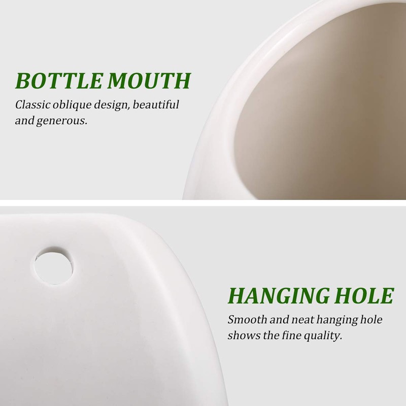 WINOMO 2 pieces ceramic wall flower pots, hanging planter, flower