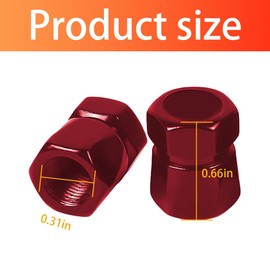 KHGUZ 8PCS Car Tire Valve Stem Caps, Aluminum Alloy Hexagon Designed Vehicle Wheel Valve Protection Cover, Auto Airtight Tyre Cap Cover, Universal for Trucks Motorcycles SUVs (Red)