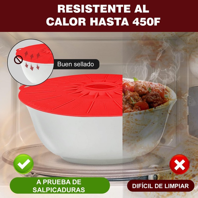 U Chef Juego de 5 Tapas de Silicona, Cubierta para