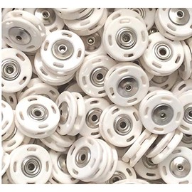 5 Sew-On Press Studs Plastic 18 mm White