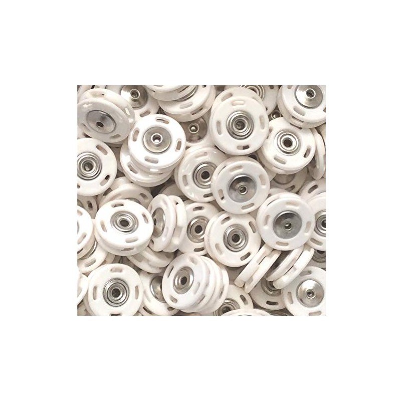 5 Sew-On Press Studs Plastic 18 mm White