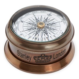 NKlaus Compass Brass Antique Glass Lid 6 cm Direction Indicator Orientation Aid 11677
