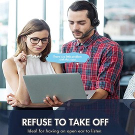 USB Headset with Microphone, 3.5mm Jack Computer Headphone 2 in 1, Computer Headset PC Headphone with Noise Cancelling Audio Control, Single Ear Headset for Skype Gaming Call Center Office