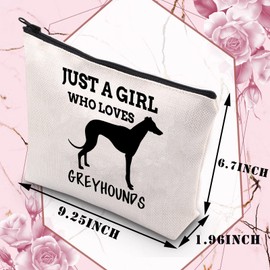 PLITI Greyhound Makeup Bag Greyhound Gift Mother Greyhound Greyhound Gift, Girl Loves Greyhounds U