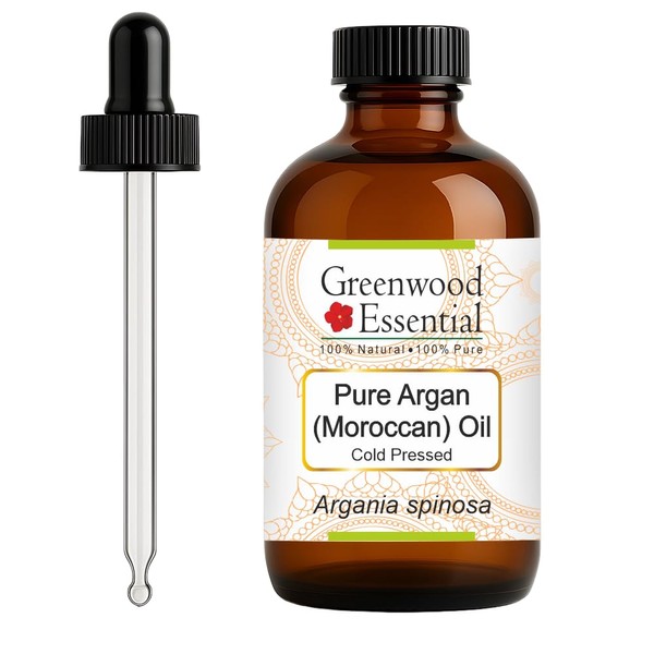 Greenwood Essential Pure Argan (Moroccan) Oil (Argania spinosa) with Glass