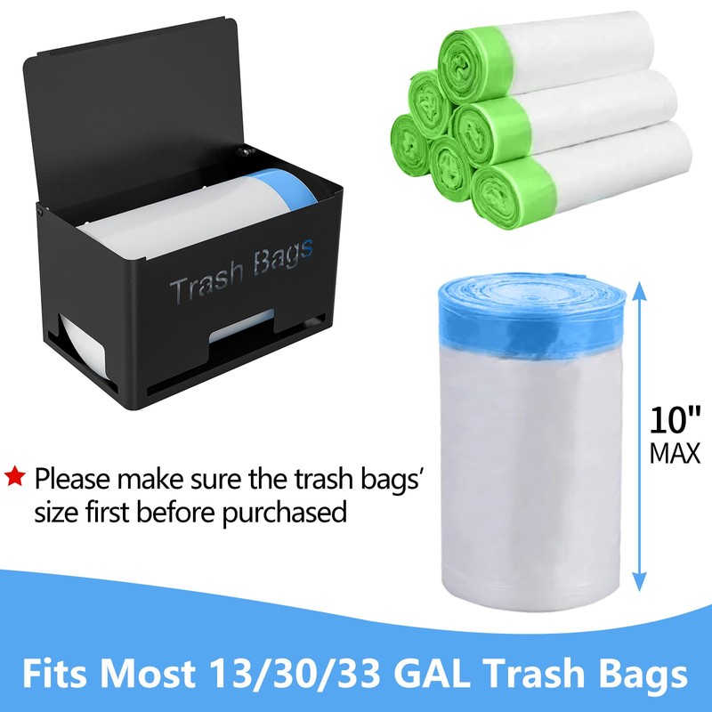 Large Trash Bag Holder Dispenser, Metal Garbage Bag Dispenser Roll