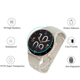 Futanwei [5 Pack] for KEEPONFIT Smart Watch K53 Screen Protector Tempered Glass Film [9H Hardness][Anti-Scratch][Anti-Fingerprint][Bubble Free] Designed for KEEPONFIT K53 Smartwatch Screen Protector