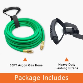 30FT Argon Gas Hose, Inert Gas Welding Hoses for MIG/TIG Welding Regulator，Argon/CO2 Flowmeter Regulator Hose, 5/8" UNF-18RH, NPT Fittings, Welding Accessories for MIG/TIG Welder
