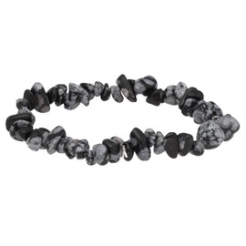 Lebensquelle Plus Snowflake Obsidian Chip Bracelet | High Quality Gemstone Bracelet, Gemstone
