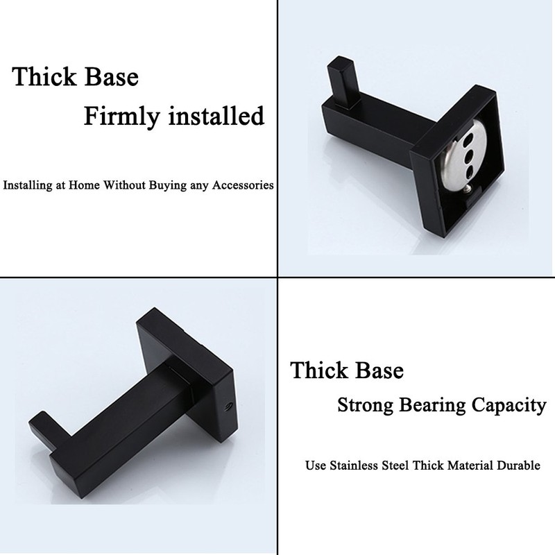 LJLink Wall Hooks Black Hooks Kitchen Towel Hooks for Towel,