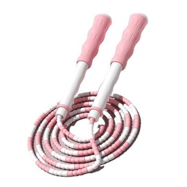 Jumping Rope, Adjustable Segmented Skip Rope Untangled Beaded PP Plastic Jumping Rope Skipping Rope for Kids Children and Students (Pink)