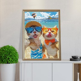 500 Pieces Jigsaw Puzzles for Adults and Teens and Kids Family Happy Games Big Size Selfie on Beach