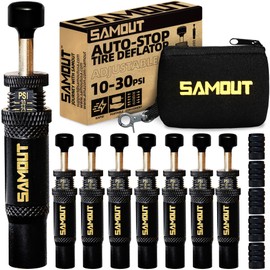 SAMOUT Adjustable Auto-Stop Tire Air Down Kit (10-30 PSI) Screw-on Tyre Deflator Tool for Offroad 4x4 Vehicle Accessories, 8pcs