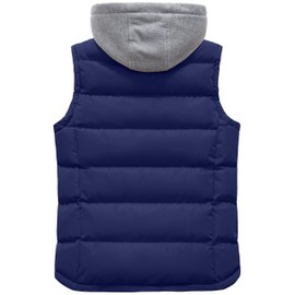 ZSHOW Women's Winter Padded Vest Removable Hooded Outwear Jacket (Navy, Medium)