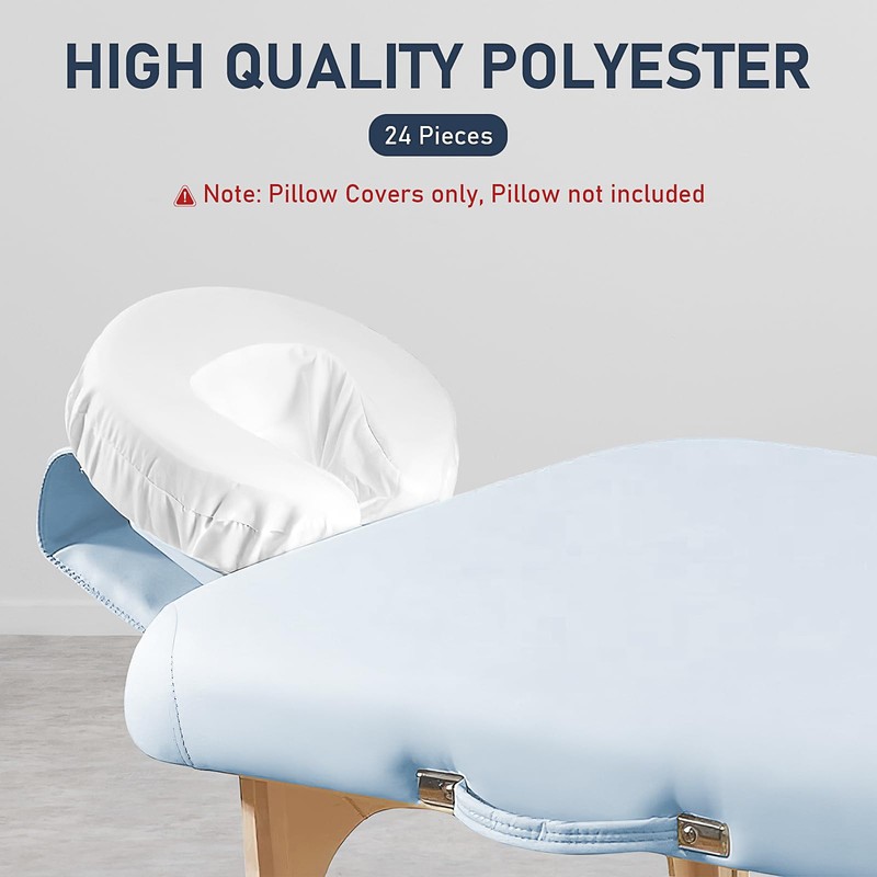 24 Pcs Face Cradle Covers for Massage Table Microfiber Soft
