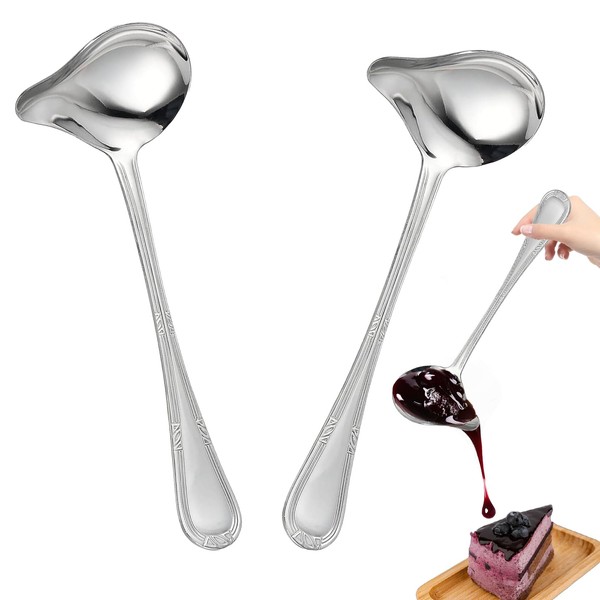 Set of 2 sauce spoons with pouring spout, 20.5 cm