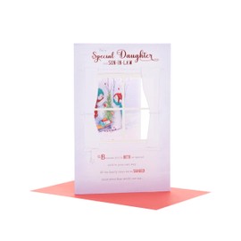 UK Greetings Christmas Card for Daughter & Son-in-Law - Window Snowman Design