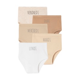 Vertbaudet VERTBAUDETOrganic Collection: Pack of 5 Baby Briefs Basic, white