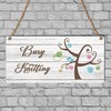 "Busy Knitting" Sign - Whimsical Craft Room Decor for Knitting
