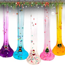 12pcs Christmas Crystal Slime Kit - Advent Calendar 2024 Stocking Stuffers, Stretchy, Soft, and Scented - Ideal for Slime Party Favors, Girls, Boys, Kids, Classroom Rewards