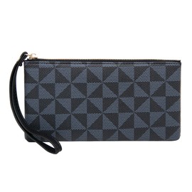 LJCZKA Wristlet Wallets for Women Clutch Purse PU Leather Handbags Cellphone Credit Card Holder with Wrist Strap (Black)