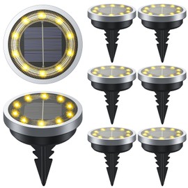 LuJasi Solar Floor Light, Pack of 8, Solar Garden Lights for Outdoor Use, IP65 Waterproof, Solar Light for Garden, Outdoor Light, for Garden, Lawn, Walkway, Patio, Driveway