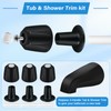 Coolfell Matte Black Bath Tub Spout Shower Trim Kit, 3