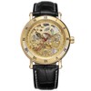 FORSINING Automatic Mechanical Hollow Out Waterproof PU Leather Strap Male