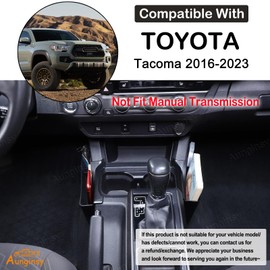 Aunginsy Gear Shift Storage Organizer Tray Compatible with Toyota Tacoma 3rd Gen 2016-2023 Center Console Organizer Left & Right Side Hanging Storage Box ABS Accessories, Not Fit Manual Transmission