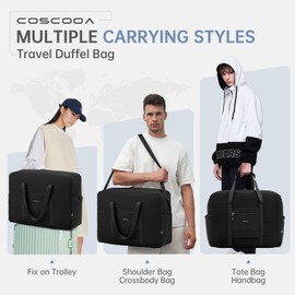 COSCOOA Carry On Luggage 22x14x9 Airline Approved,Lightweight Duffle Bag for Travel, Waterproof Weekender Overnight Bags for Traveling Airplane for Women and Men 40L