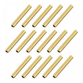sourcing map Brass Pipe Hose 4 mm Outer Diameter 0.5 mm Wall Thickness 30 mm Length for DIY Pack of 16