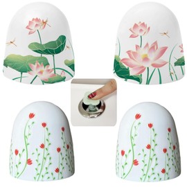 Beaspecal 4Pcs Toilet Bolt Cap with Elegant Pattern,Lotus Flower Pattern Toilet Bowl Bolts Covers for Bathroom Decoration 4Pcs Toilet Bolt cover-8Pcs/Pack