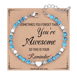 upeilxd Tiny Bead Bracelets for Women, Sometimes You Forget You're Awesome, Unique Christmas Gifts for Women, Mom, Daughter,Best Friend on Birthday Christmas Valentine's Easter (A)