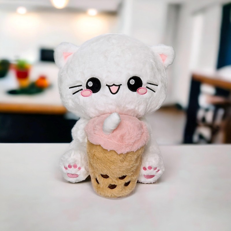 moodrush® Boba Cat Bubble Tea Cat Plush Toy Cuddly Toy