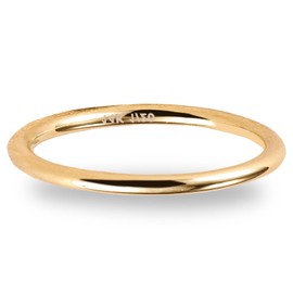 Jknel 1.6mm Thick 14K Gold Vermeil Rings for Women, Thin Gold Ring Cute Dainty Stackable Stacking Midi Thumb Pinky Band Non Tarnish, Gift for Wife Mom Grandma Size 8