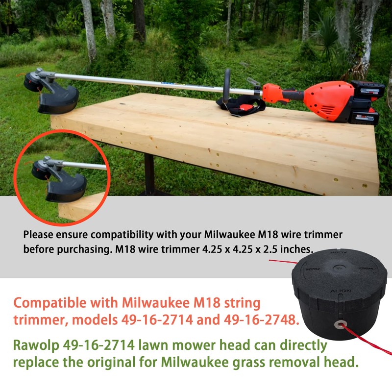String Trimmer Head Replacement for Milwaukee M18 String Trimmers, 49-16-2714