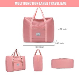 YOBOKO Large Travel Bag Big Size Pocket Weekend Bag Overnight Hospital Hand Luggage Bag Waterproof Shoulder Bag Duffle Bag Organize Storage Bag (Black)
